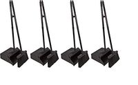 Carlisle 36141503 Duo-Pan Dustpan & Lobby Broom Combo, 3 Foot Overall Height, Black (1, Fоur Расk)