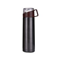 ZHENQ Thermos hot Water Bottle Fashion Wooden Kettle Outdoor Insulation Cup Travel Vacuum Flask Insulation, Vacuum Technology, Permanent Insulation, Reduce Bacterial Growth (Color : B)