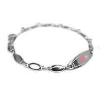 My Identity Doctor - Women's Medical Alert Bracelet with Engraving, 316L Steel Drop - Pink - Extra Small - Wrist Size 6 Inch