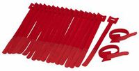 20 Piece 7 Inch Hook & Loop Cable Ties RED Color 100% Soft Nylon Screw Mountable