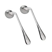 BIHIKI 2 PCS Adaptive Utensils,Curved Utensils,Angled Spoon for Hand Tremors, Arthritis,Elderly, Eating Aid (Right)