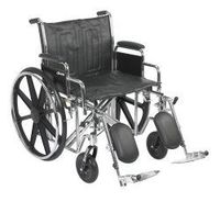 Wheelchair, McKesson, Dual Axle Desk Length Arm Padded, Removable Arm Style Composite Wheel Black 22 Inch Seat Width 450 lbs. Weight Capacity, 146-STD22ECDDA-ELR