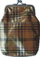 2 Eclipse Gold Plaid Vinyl Cigarette Case Holds Kings and 100's