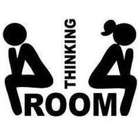 Chase Grace Studio Thinking Room Vinyl Decal Sticker|BLACK|Restroom Bathroom Doors Toilet Wall Art|5.5" X 4"|CGS205