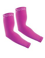 Athletec Sport Compression Arm Sleeve (20-30 mmHg) for Basketball, Baseball, Football, Cycling, Golf, Tennis, Arthritis, Tendonitis - Size Small/Medium in Hot Pink (One Pair)