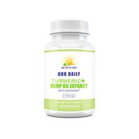Our Daily Vites Turmeric Curcumin 1500 mg with Hemp Oil Extract (Isolate) and BioPerine. Joint Pain Relief, Anti Inflammatory, Anti Anxiety. Stress and Sleep Support Supplement 60 Capsules