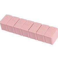 Molyveva Portable Travel Pill Organizer with Moisture-Proof Design and 7 Compartments a Week to Hold Vitamins, Supplements and Medication (Pink)