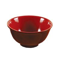 Yanco CR-130 Black and Red Two-Tone Rice Bowl, 8 oz Capacity, 4.5" Diameter, Melamine, Black/Red Color, Pack of 48
