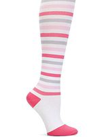 Nurse Mates Women's 12-14 Mmhg Compression Trouser Sock Stripes Pink/Gray
