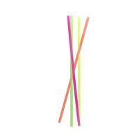 Party Dimensions 200 Count Multi-Colored Straws, Mini, Neon