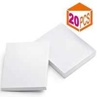 MESHA Cardboard Paper Box for Jewelry and Gift 8x5.5x1.25 Inch Thick White Paper Box with Cotton Lining (White-20Pcs)