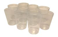 CSBD Stadium 16 oz. Plastic Cups, 10 Pack, Blank Reusable Drink Tumblers for Parties, Events, Marketing, Weddings, DIY Projects or BBQ Picnics, No BPA (Clear)