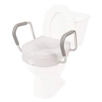 PCP 5" Elevated Toilet Seat, Removable Arms, Raised Lift with Tightening Stability Lock, Portable Bath Safety Commode Support, Made in USA, White (7016)