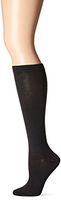 Dr. Scholl's Women's Travel Knee High Socks with Graduated Compression, Black Floral, Shoe Size: 8-10