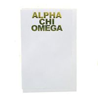Alpha Chi Omega Set of Two Notepad Gold Foil Gift Recruitment | Made in USA