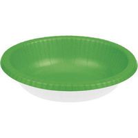 Club Pack of 200 Fresh Lime Green and White Disposable Paper Party Banquet Dinner Bowls 20 oz