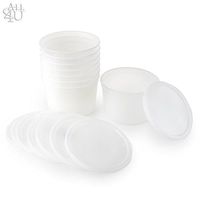 10 count 24 oz. Microwavable Translucent Plastic Deli Container and Lid Combo Pack w/Signature Party Picks