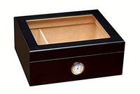 Prestige Import Group - The Chalet Glass Top Cigar Humidor - Capacity: 20-50 - Color: Black