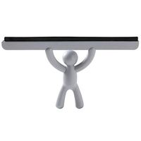 YUJJ Shower Window Scraper Glass Shower Squeegee Single-Sided Wipe for Bathroom Kitchen Window Glass Cleaning with Cleaning Brush Wiper,Gray