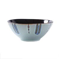 AXZHYX Bowl Ceramic Tableware Retro Creative Hand-Painted Soup Bowl Noodle Grain Tray Fruit Salad Plate 18.5x7.5cm Hotel Tableware Home Noodles Boiled Fish Soup Bowl