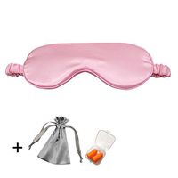Eye Mask for Sleeping with Elastic Strap for Full Night's Sleep, Travel and Nap, Bonus Free Bag and Ear Plugs (Pink)
