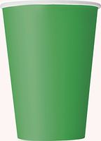 Unique Industries, Disposable Paper Cups, Party Supplies - Green, 12oz, Pack of 10