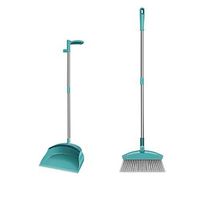 WDX- Broom combination household living room sweeping floor cleaning kitchen cleaning tools broom 簸箕 set combination thickening broom soft hair non-stick hair artifact Household (Color : A)