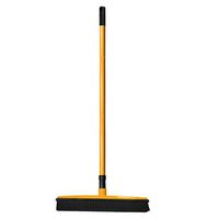 Push Broom - Soft Bristle 48'' Rubber Broom Carpet Sweeper with Squeegee Adjustable Long Handle, Removal Pet Human Hair,Excrement,Rubber Broom Bristles Sweeper Squeegee Scratch Mop (Orange-30% Off)