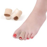 2 Piece Toe Tube Sleeve with Gel Spacers for Hallux Valgus Toe Straightener Bunion Corrector and Relief Sleeve W Toe separators Fabrigrip Toe Protectors - for Men & Women