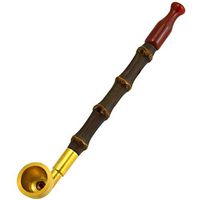 GWJYD Pipe Dry Flu Bag Pot Traditional Old-Fashioned Handmade Smoky Pot Filter Purple Bamboo Pipe Bag Filter Dual-use Gift Box