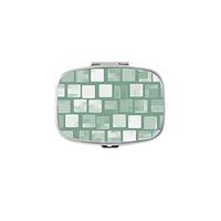 Udoosun Pill Box Case Mint Green Mosaic Custom Personlized Rectangular Tablet Medicine Pocket Purse Travel Pill Vitamin Decorative Box Case Holder