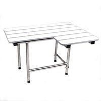 CSI Bathware SEA-SD2821-LH-PH ADA Bathroom Shower Bath Seat, Folding, Wall-Mounted, Left Hand, White Phenolic Seat, 28-Inch by 21-Inch