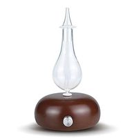 TOMNEW Essential Oil Diffuser, Nebulizing Diffuser,Wood and Glass Aromatherapy Diffuser, 7 Color Changing LED lights – No Heat, No Water, No Plastic