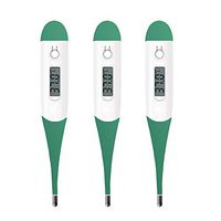 Digital Body Thermometer for Adults Children Babies Pet, Soft Head Underarm Thermometer with Beeper, Accurate Read Monitor Fever Temperature in 1min by Oral Rectal Axillary Underarm(Green 3Pack)