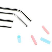 SOOTOP Drinking Straws Set of 8 Silicon Tips Cover Food Grade Cover for 6mm Stainless Steel Long Reusable Straws Non-Toxic & Hypoallergenic,Eco Friendly