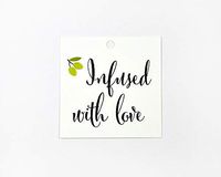 24-2" Infused with Love, Olives, Olive Oil Favor Tag (SQ-083-WT)