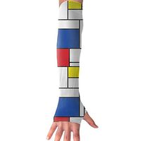 Cooling Arm Sleeves Mondrian UV Sun Protection Arm Cover Gloves for Men Women