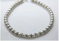 White & Crystal Magnetic Therapy Necklace 18"