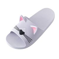 Slippers Men&Women Home Indoors Slippers Cartoon Cat Floor Family Shoes Beach Sandals Non-Slip Bathroom Slippers Purple