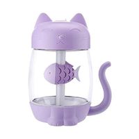 LC_Kwn Summer Cute Cat Essential Diffuser LED Humidifier with USB Interface (Color : Purple)