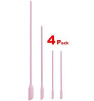 HauBee 4 Pack - Get Every Last Drop - Silicone Spatula - Especially for Super Slight Makeup Bottle Opening Kitchen Mustard Ketchup Jar Hand Body Lotion Foundation Lipgloss Nail Polish Tools Set Pink