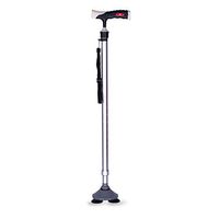 HXZXH Canes for Men and Women Fashionable Walking Cane Stick with Three Prongs Tips Self Standing Heavy Duty Adjustable Light Weight Hand Crutch with T Handle Aluminum (Silver)