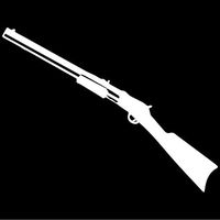 Hunting Rifle Decal Sticker (White, Mirrored), Decal Sticker Vinyl Car Home Truck Window Laptop