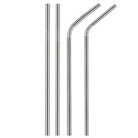 Sikye Reusable Long Stainless Steel Metal Drinking Straws Fits 20 Oz & 30 Oz Cups,2pcs Straight + 2pcs Bend
