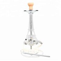 2018 New Electric Hookah Wholesale Hot Sale Eiffel Tower Acrylic Shisha with LED Light