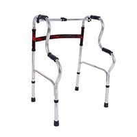 Walkers Walking Frame Walking Frames Portable Collapsible Old Man Non-Slip Disabled Adjustable Aluminum (Color : Silver, Size : 554780~90cm)
