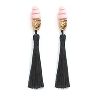 Utopiat Audrey Style Holly Tassel Earplug in Midnight Black Inspired By BATs