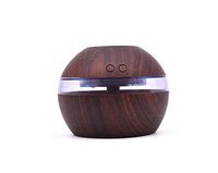 300ML Wood Grain Humidifier Essential Oil Aroma Diffuser with Lamp Electric Ultrasonic Air Humidifier for Home Office,dark wood color