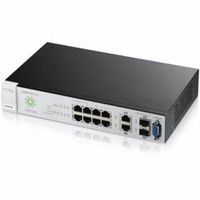 Zyxel Nebula Cloud Switch 8-Port Gigabit + 2 Dual Personality (GBE RJ-45/SFP) (10 Total Ports) (1 Year Bundled Service) [NSW100-10]