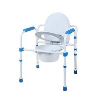 SMFYY Folding Elderly Commode Chair, Mobile Elderly Pregnant Woman Commode Chair, Disabled Toilet Seat Toilet, Portable and Durable